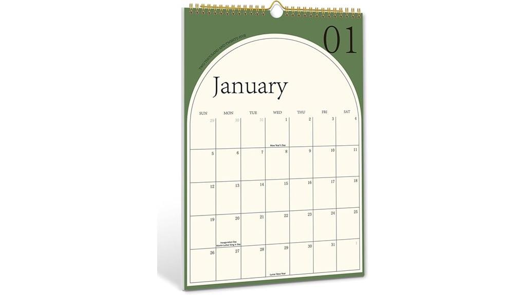 2025 monthly wall calendar