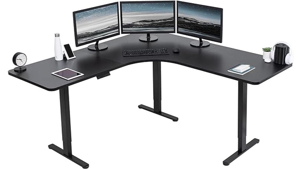 adjustable curved corner desk