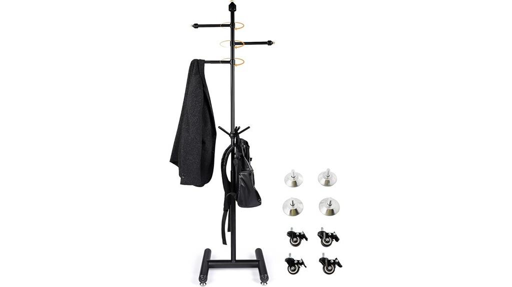 adjustable height coat rack