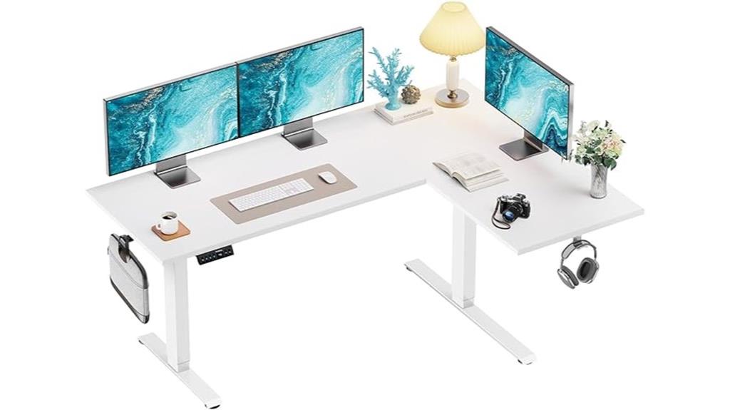 adjustable l shaped desk