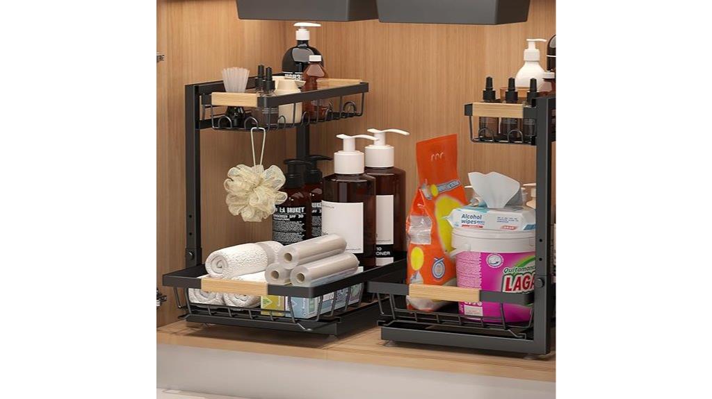 adjustable under sink organizer