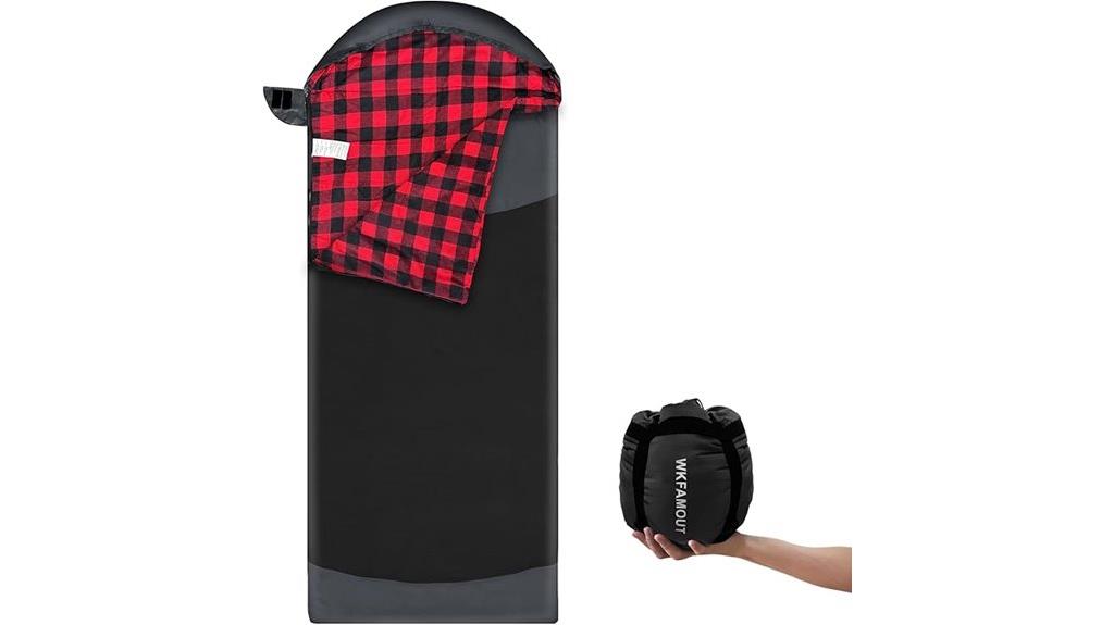 adult flannel sleeping bag