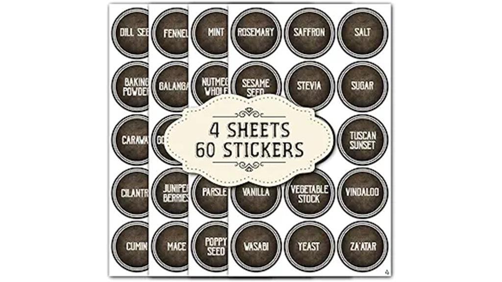 aesthetic spice jar labels