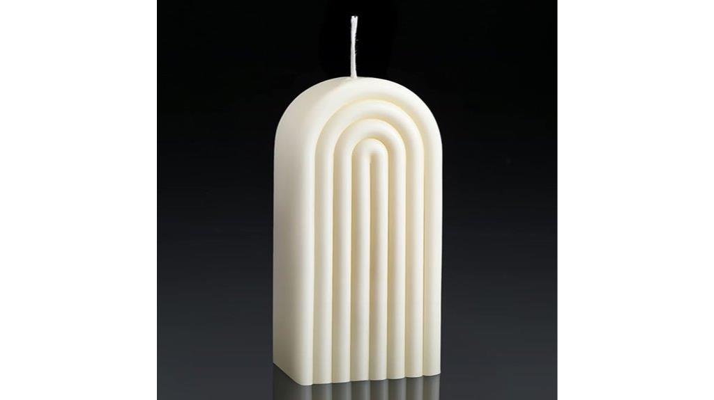 arch shaped white scented candle