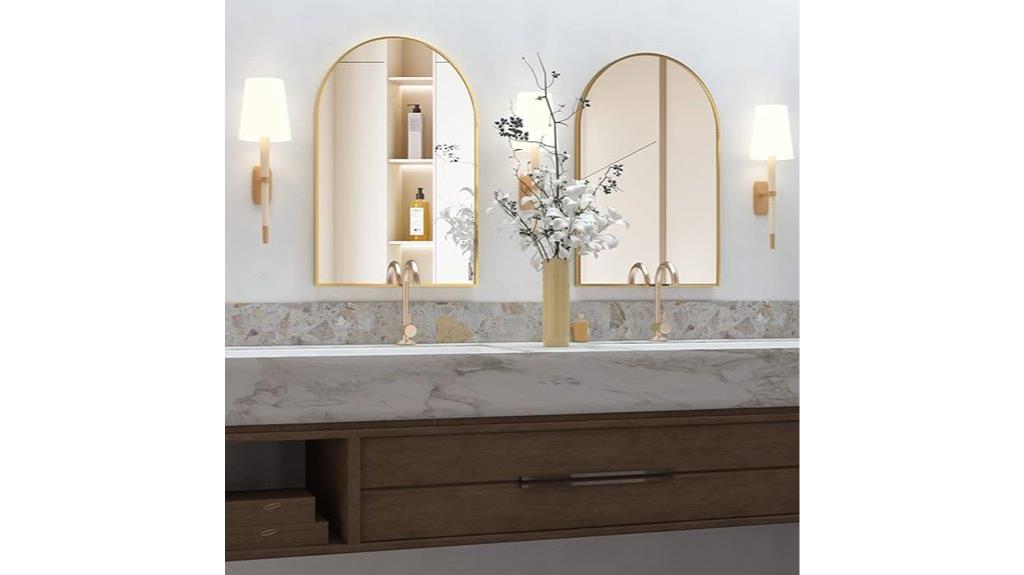 arched bathroom mirror design