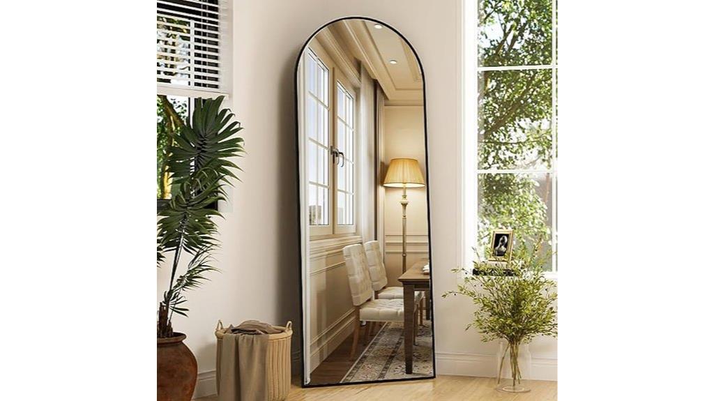 arched mirror with stand