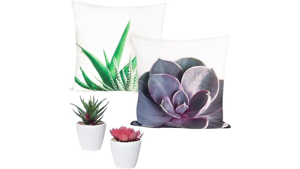 artificial plants in pots