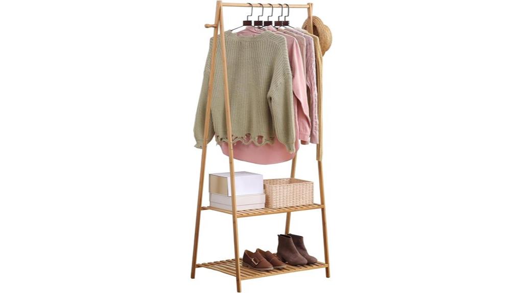 bamboo clothing rack shelves
