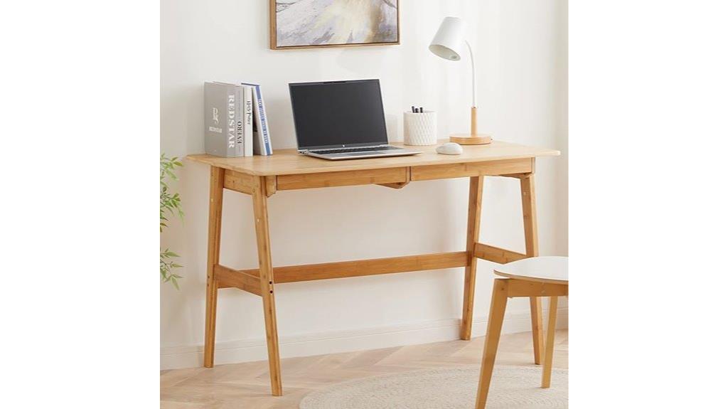 bamboo desk with drawers