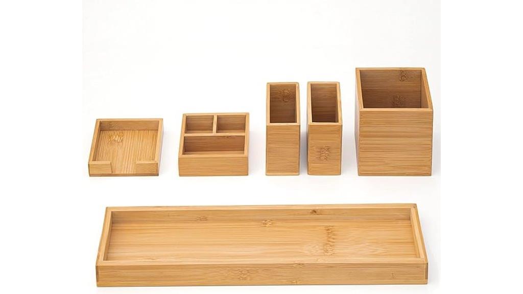 bamboo makeup storage tray