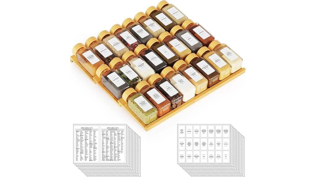 bamboo spice organizer set