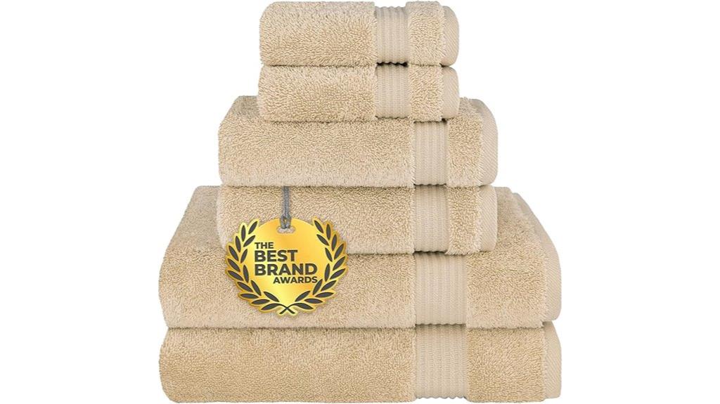 beige cotton towel set