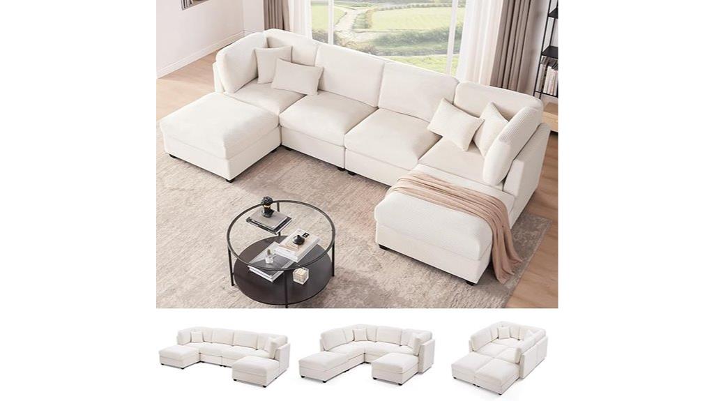 beige oversized sectional sofa