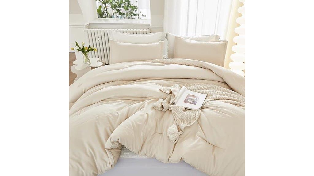 beige queen comforter set