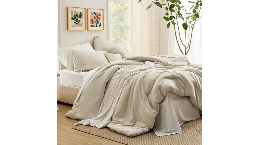 beige queen comforter set