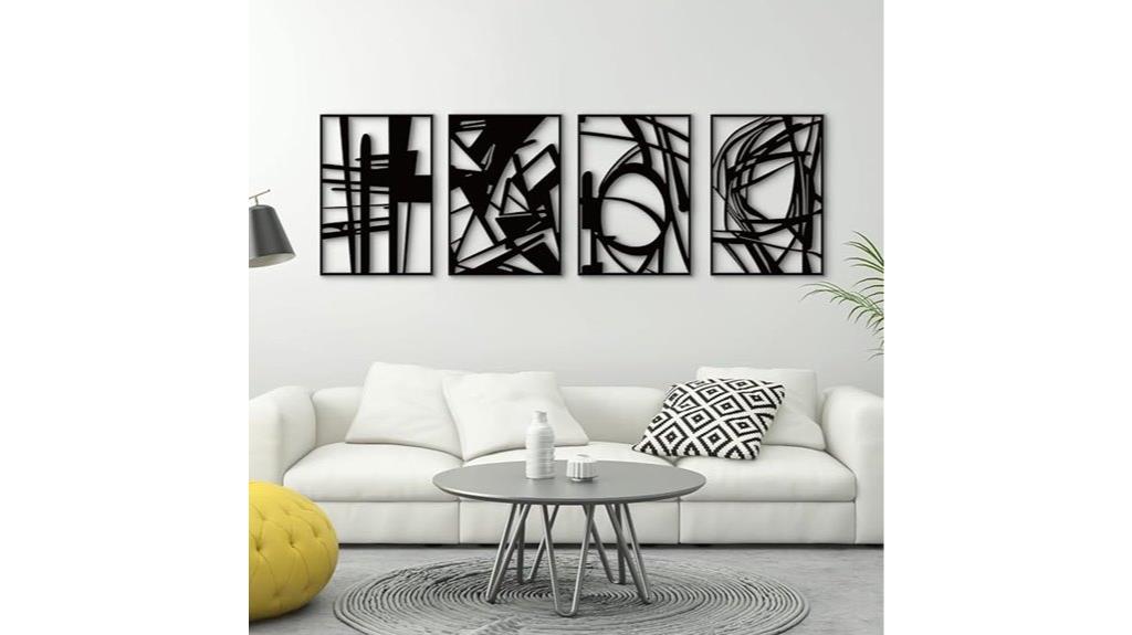 black abstract metal art