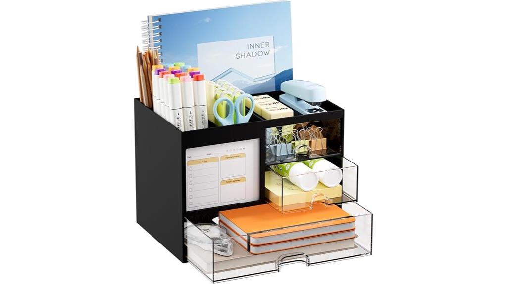 black desk organizer drawers