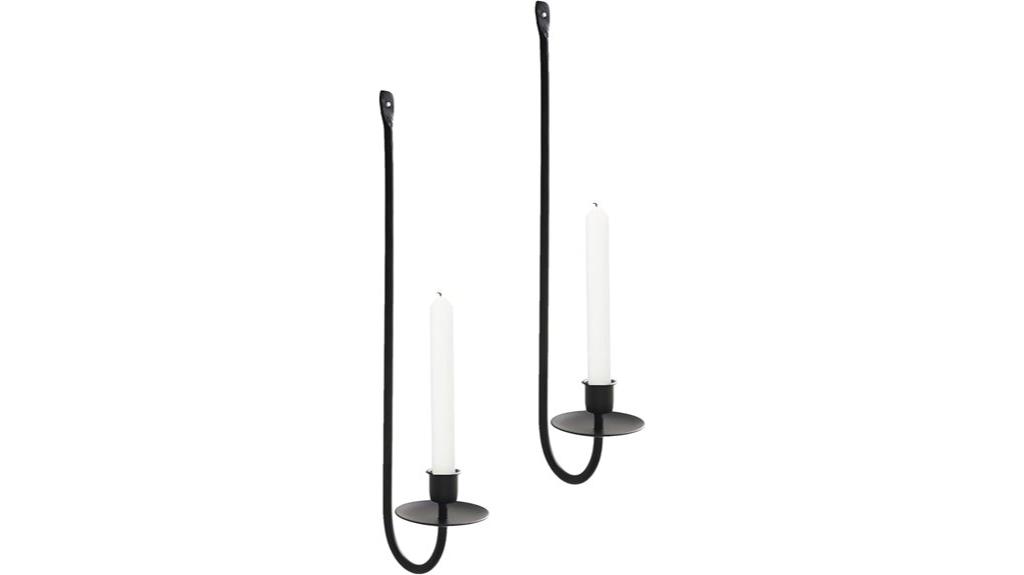 black metal candle holders