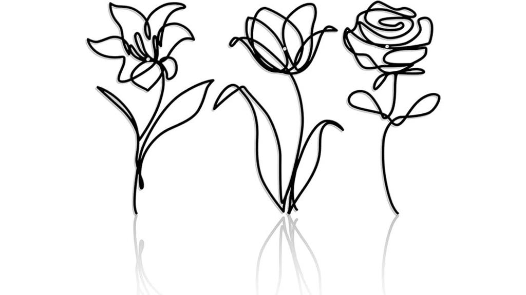 black metal floral decor