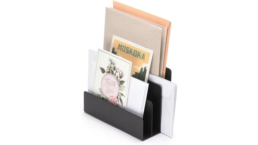 black metal letter organizer