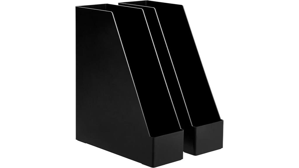 black plastic desk organizer