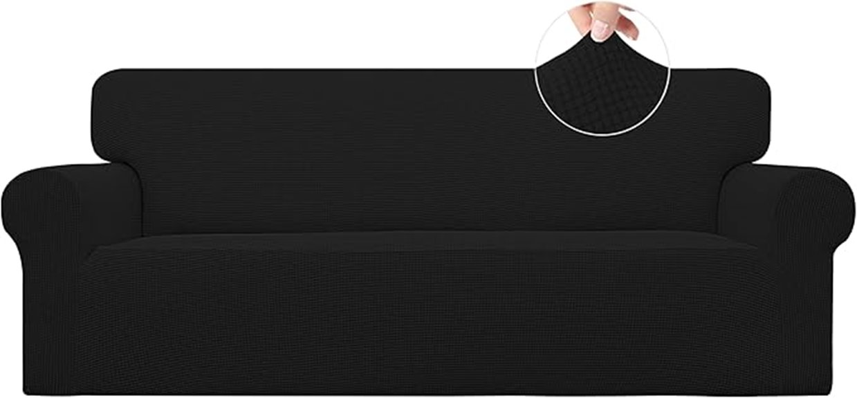 black stretch sofa cover