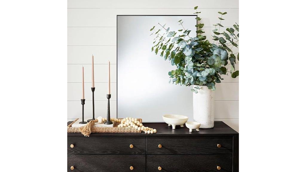 black wall bathroom mirror