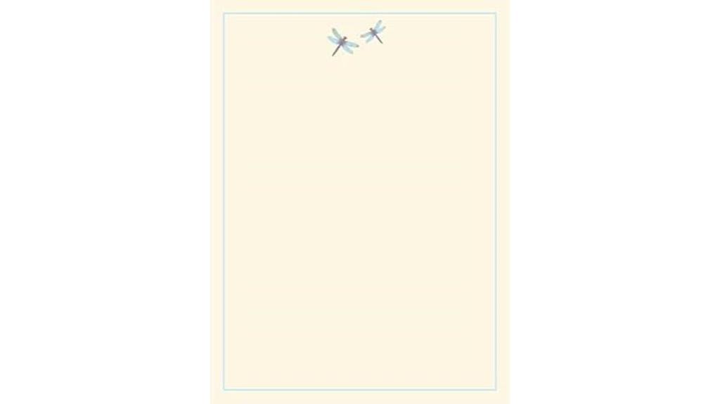 blue dragonfly stationery set