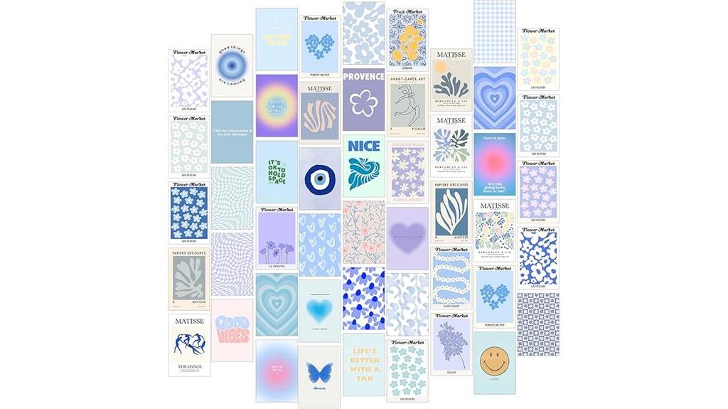 blue room wall collage