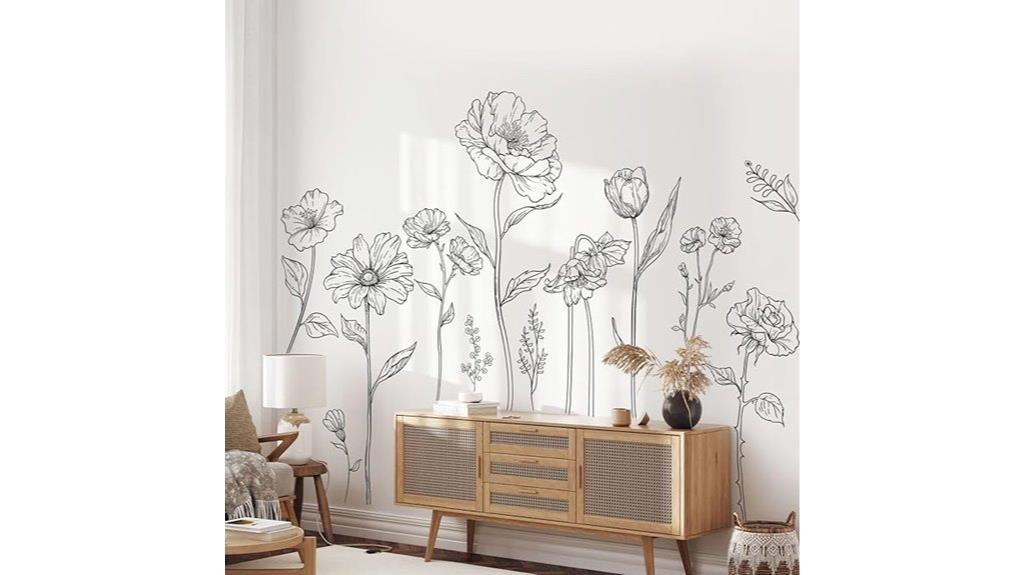 boho flower wall decals