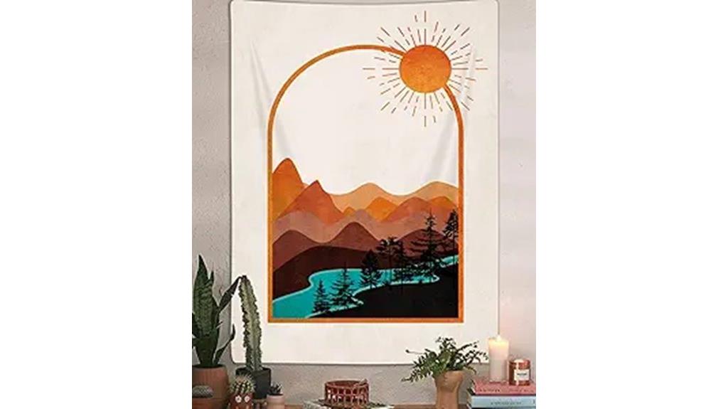 boho mountain wall tapestry