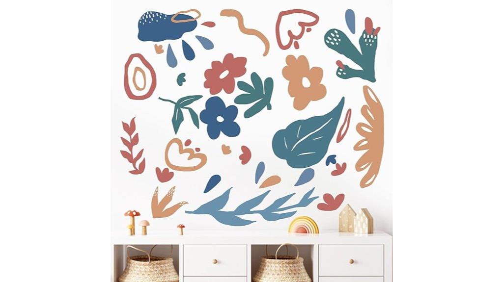 boho watercolor wall decals