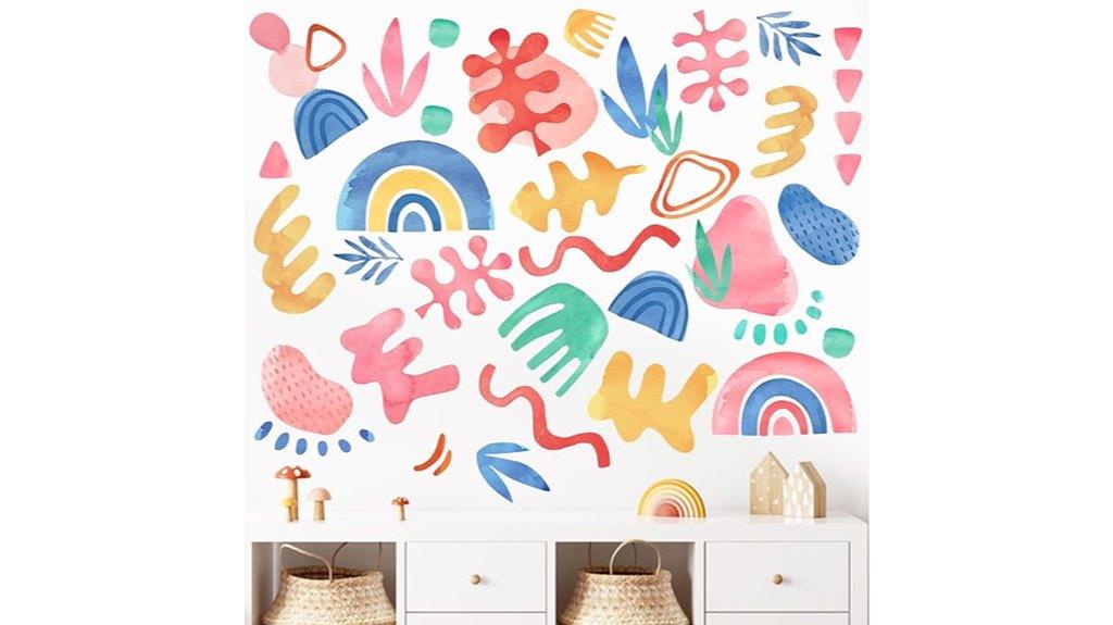 boho watercolor wall decals