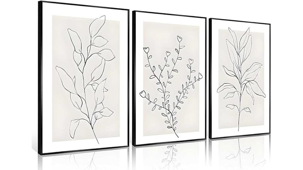 botanical canvas art set