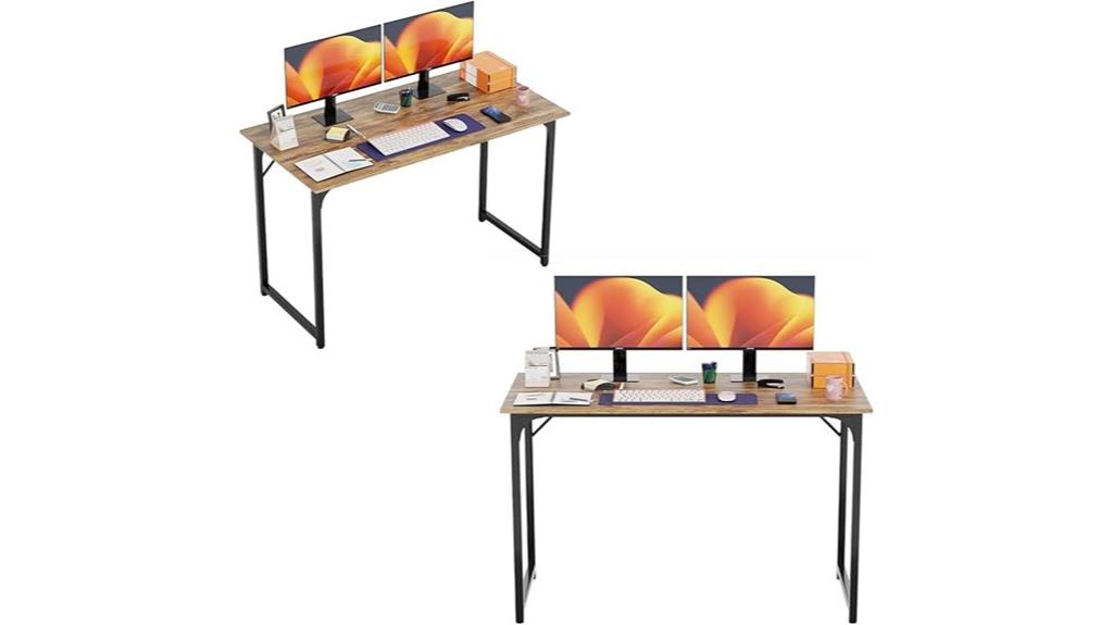 brown 47 inch writing desk