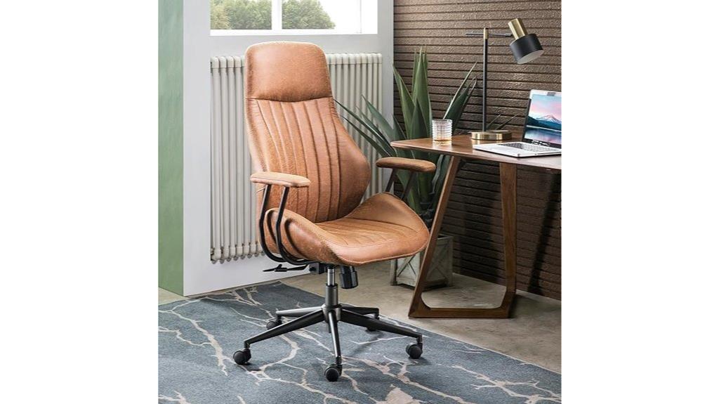 brown suede ergonomic chair