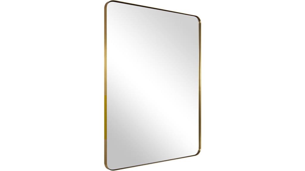 brushed brass bathroom mirror
