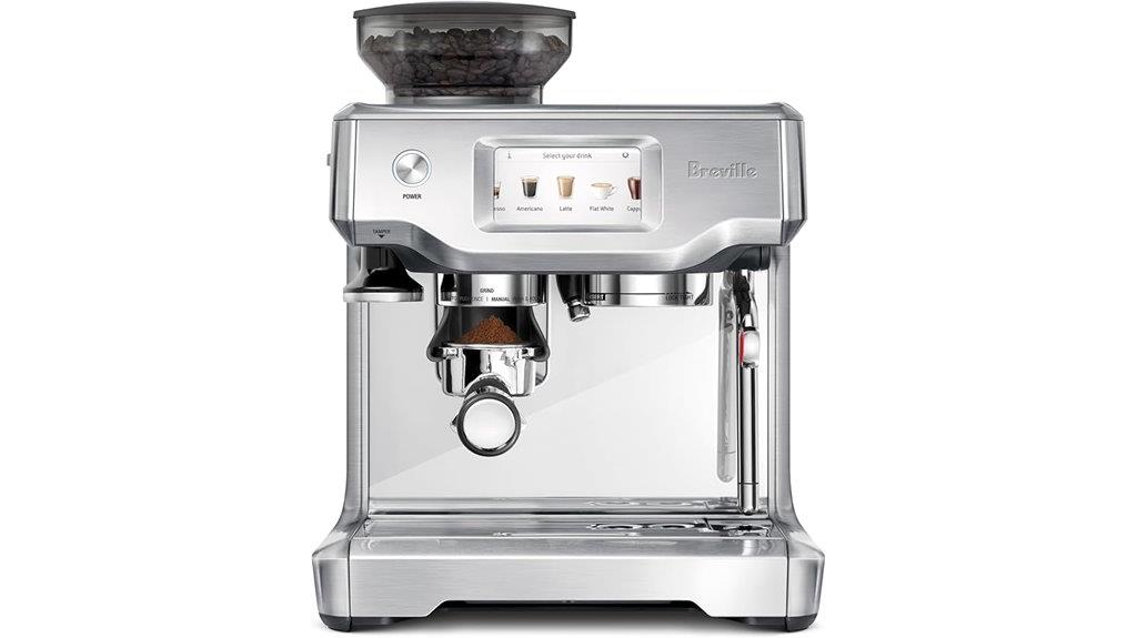 brushed stainless steel espresso machine