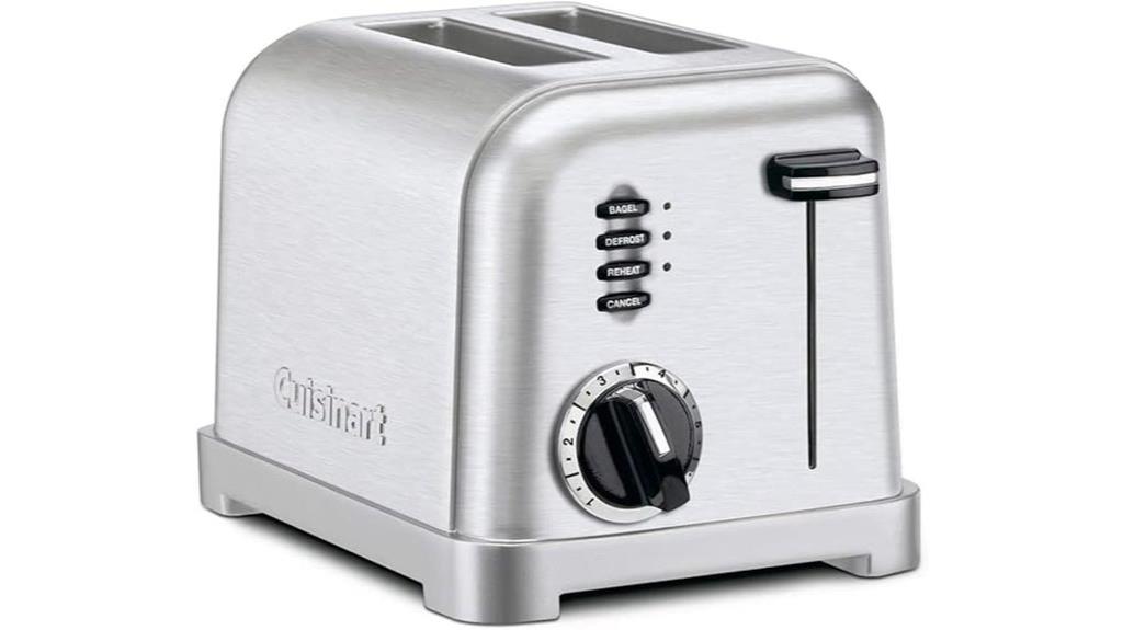 brushed stainless steel toaster