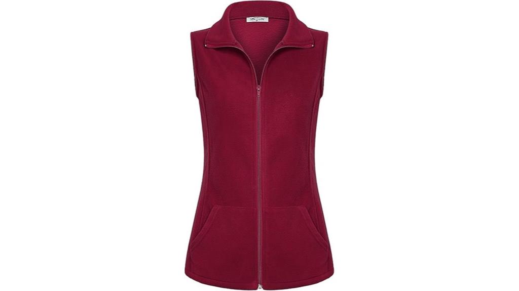 casual fleece vest pockets