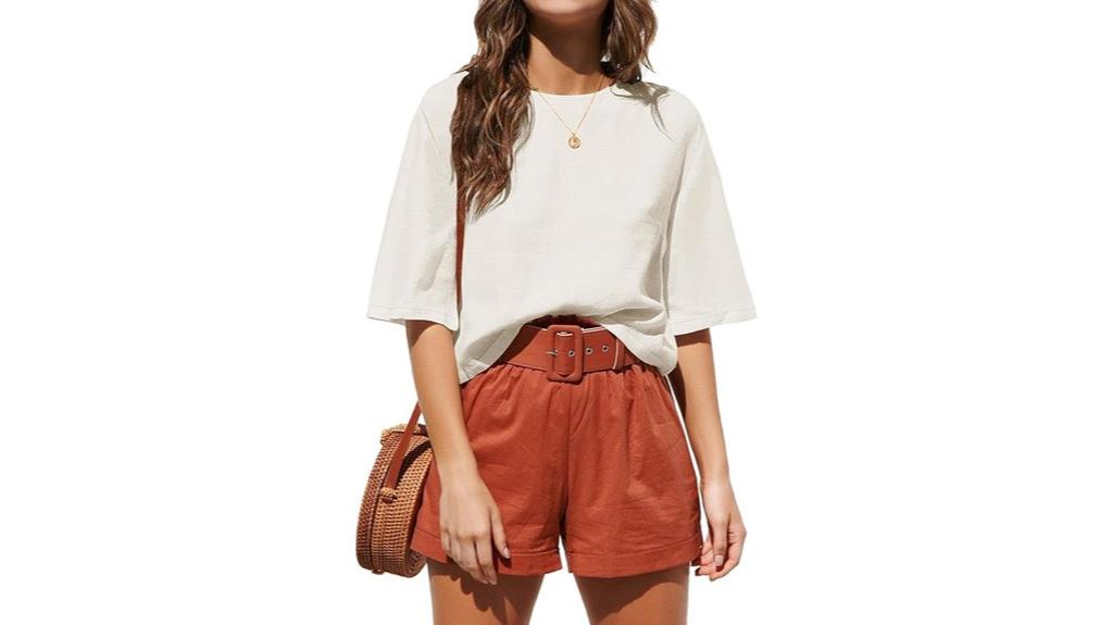 casual linen crop tops
