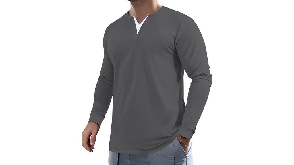 casual long sleeve v neck