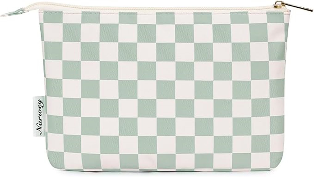 checkered makeup bag women