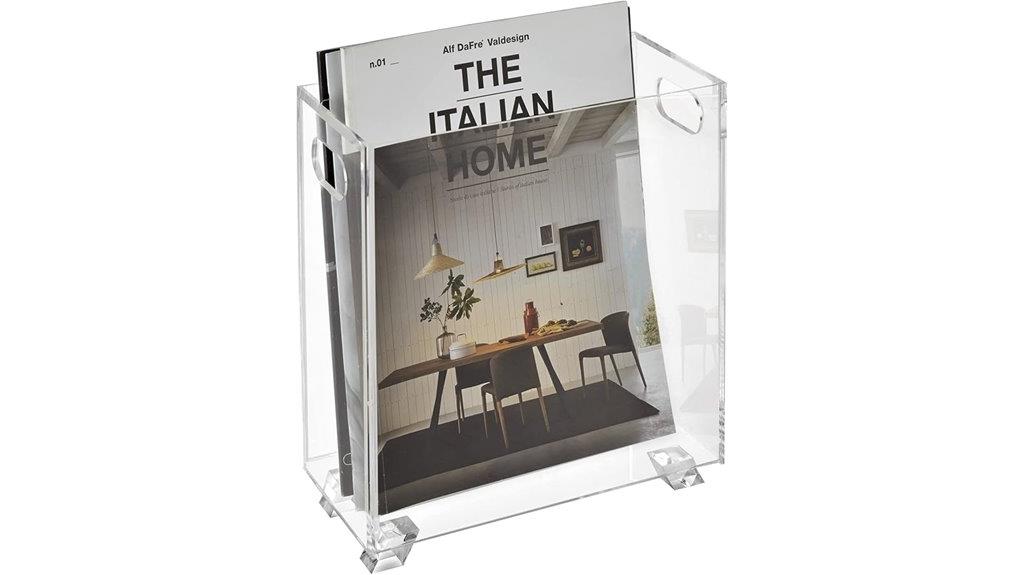 clear acrylic magazine holder