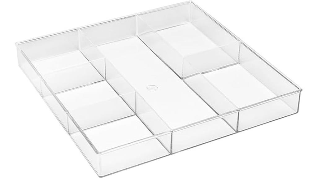 clear drawer organizer sections