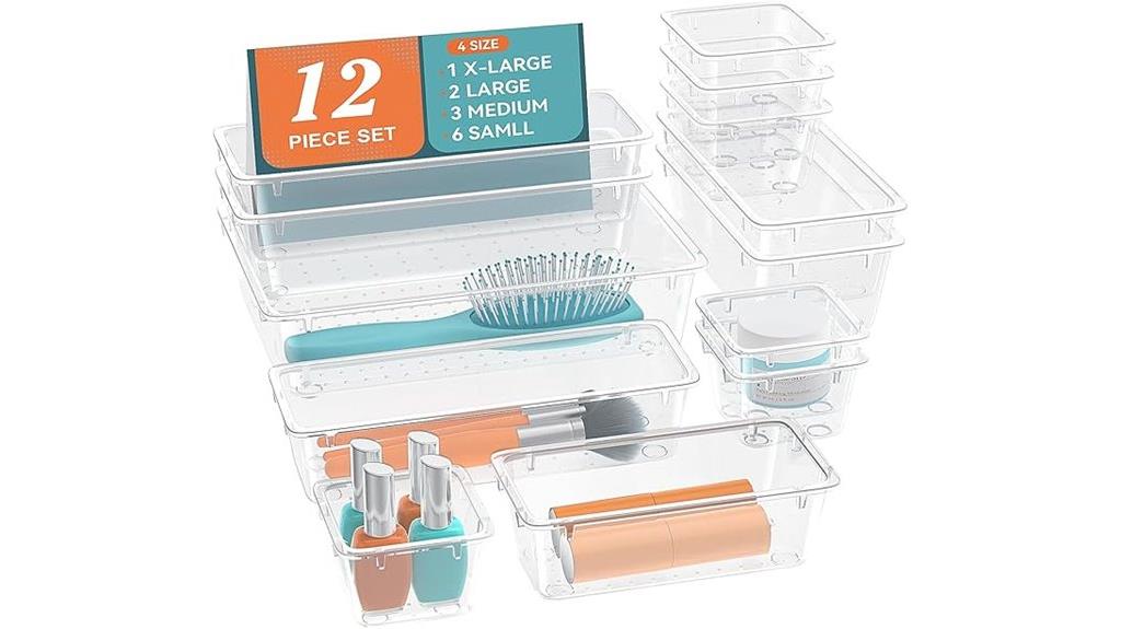 clear plastic drawer organizers