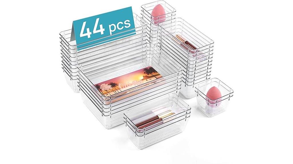 clear plastic drawer organizers