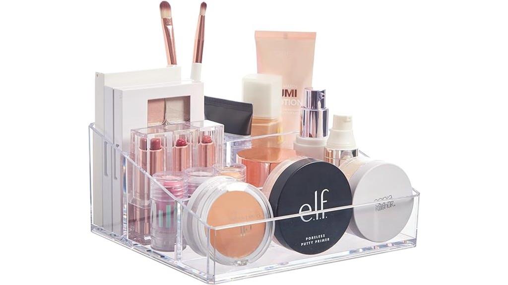 clear plastic makeup organizer