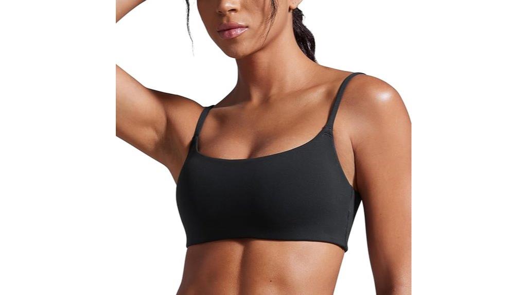 comfortable scoop neck sports bra