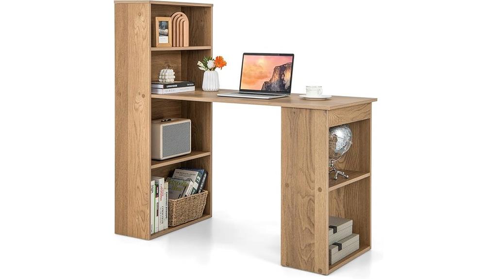 compact desk with bookshelf